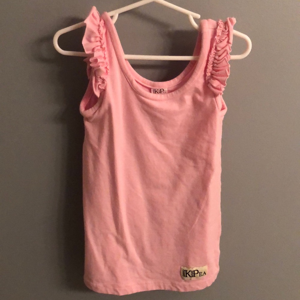 KPea pink ruffle tank size 8.